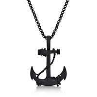 Anchor Pendant in Black Ion-Plated Stainless Steel