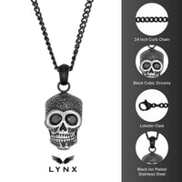 Skull Pendant in Black Ion Plated Stainless Steel