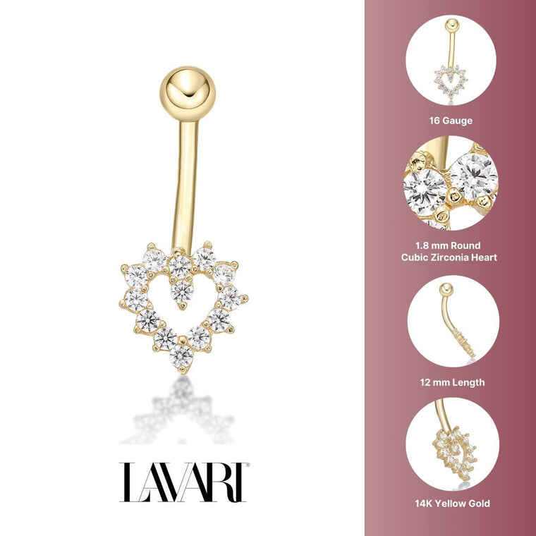 Heart Belly Ring - 16G