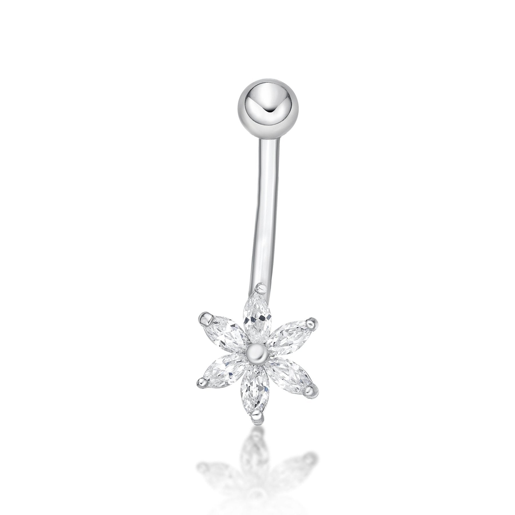 Flower Belly Ring - 16G