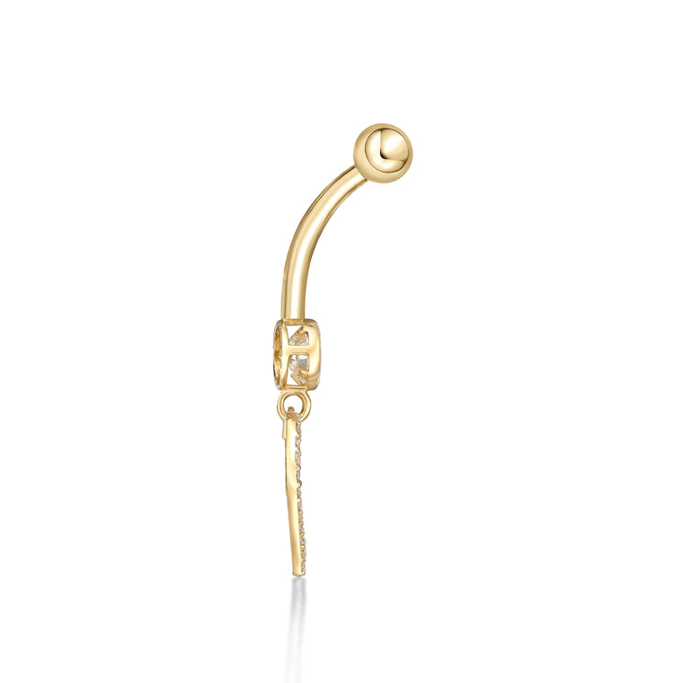 Open Heart Belly Ring - 16G