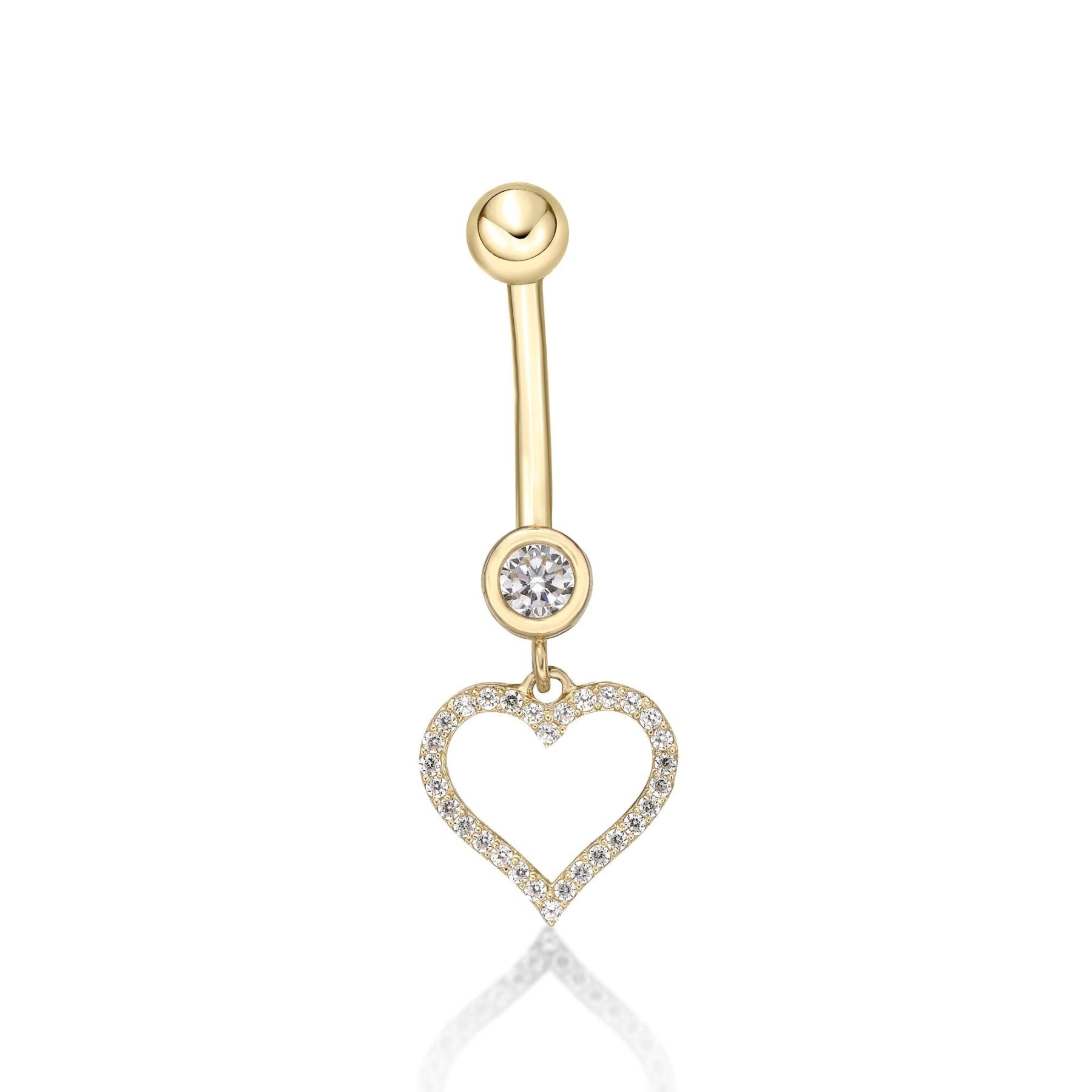 Open Heart Belly Ring - 16G