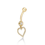 Open Heart Belly Ring - 16G