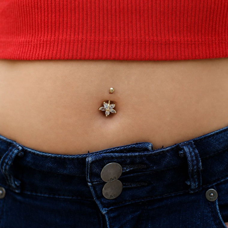 Flower Belly Ring - 16G