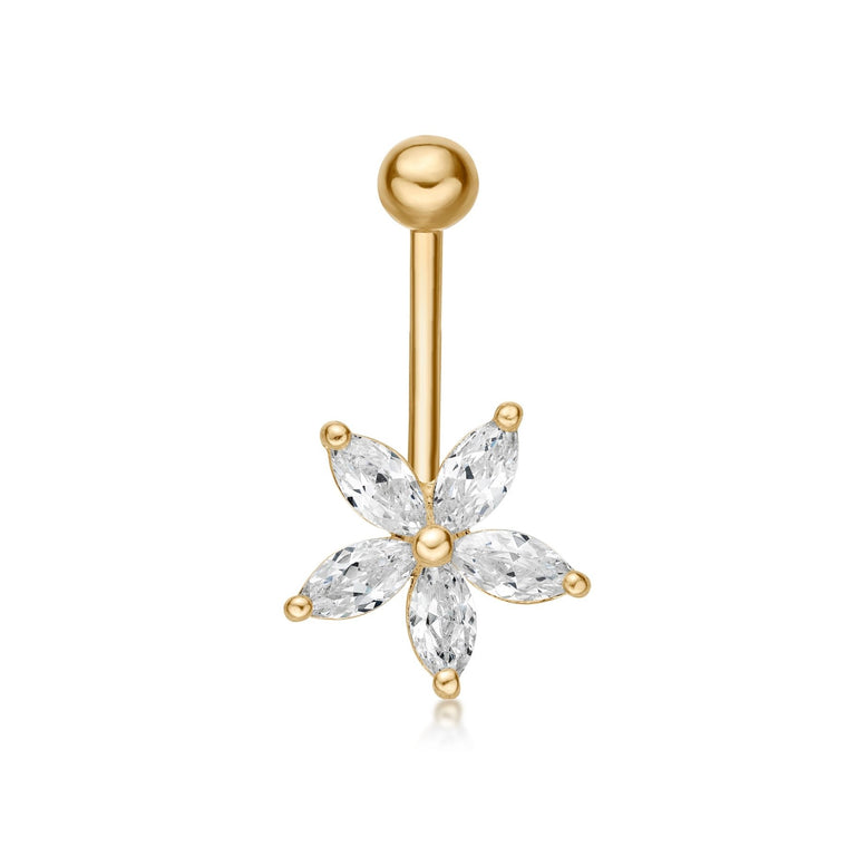 Flower Belly Ring - 16G