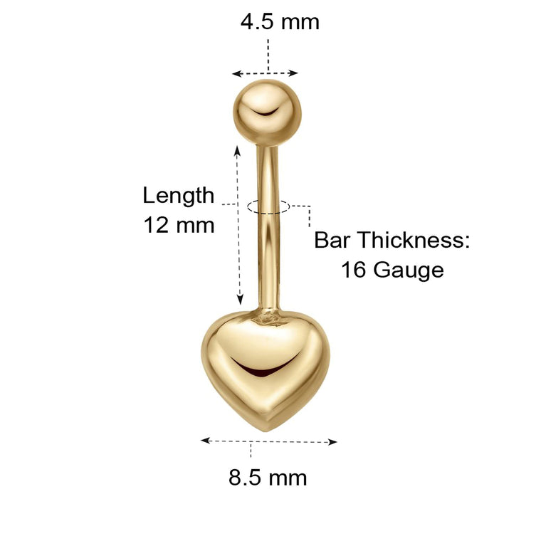 Heart Belly Ring - 16G