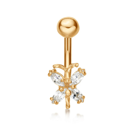 Butterfly Belly Ring - 16G