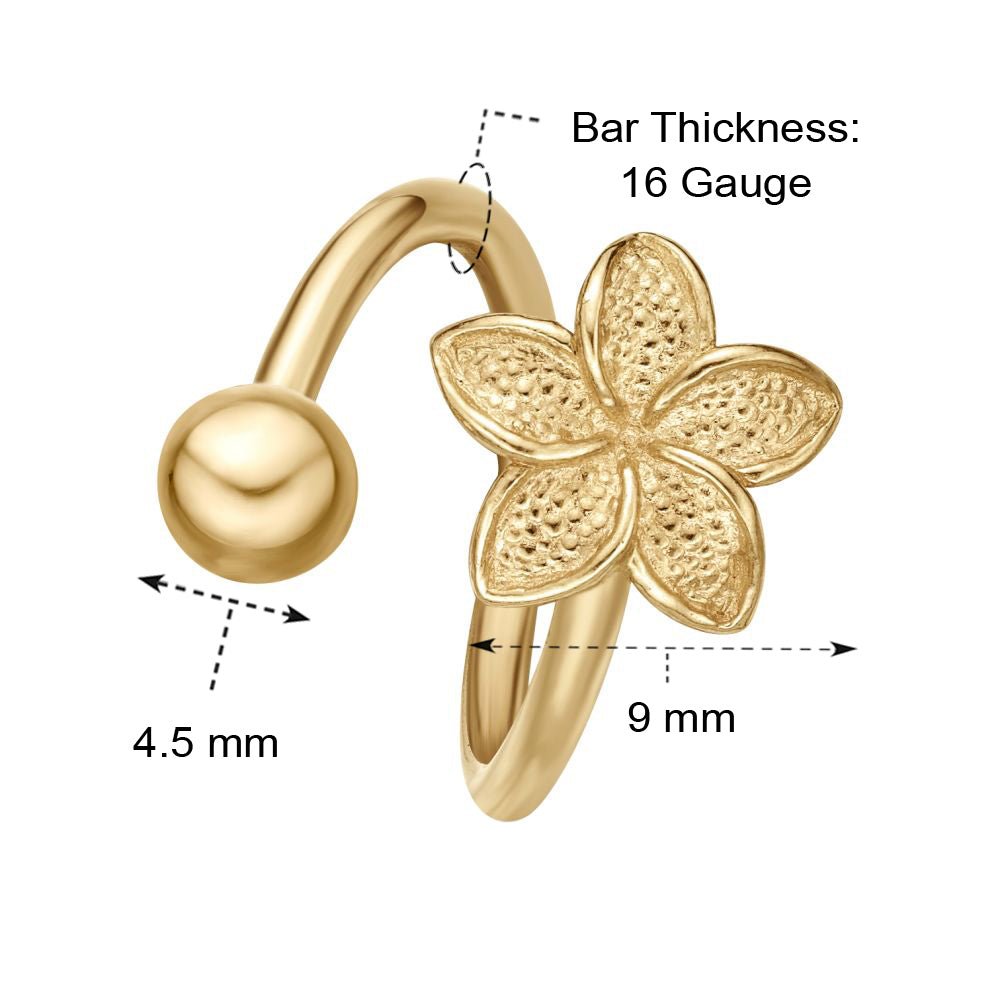 Lotus Belly Ring - 16G