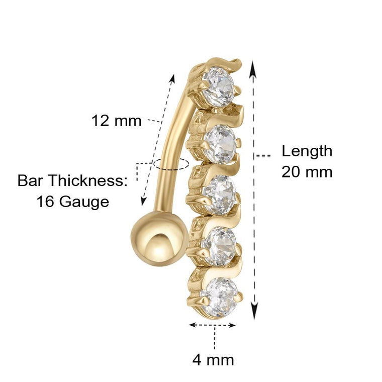 Top Mount Belly Ring - 16G
