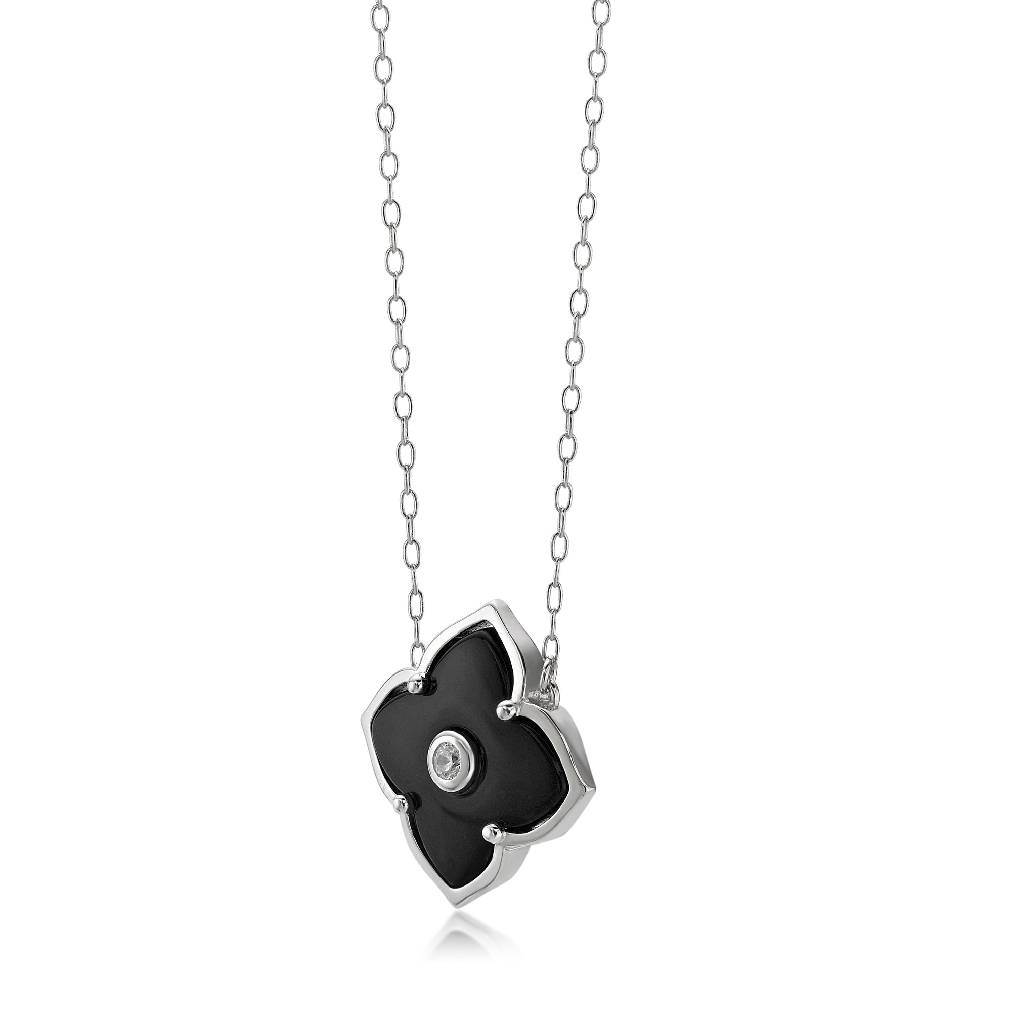 Flora Noir Black Onyx Flower Pendant