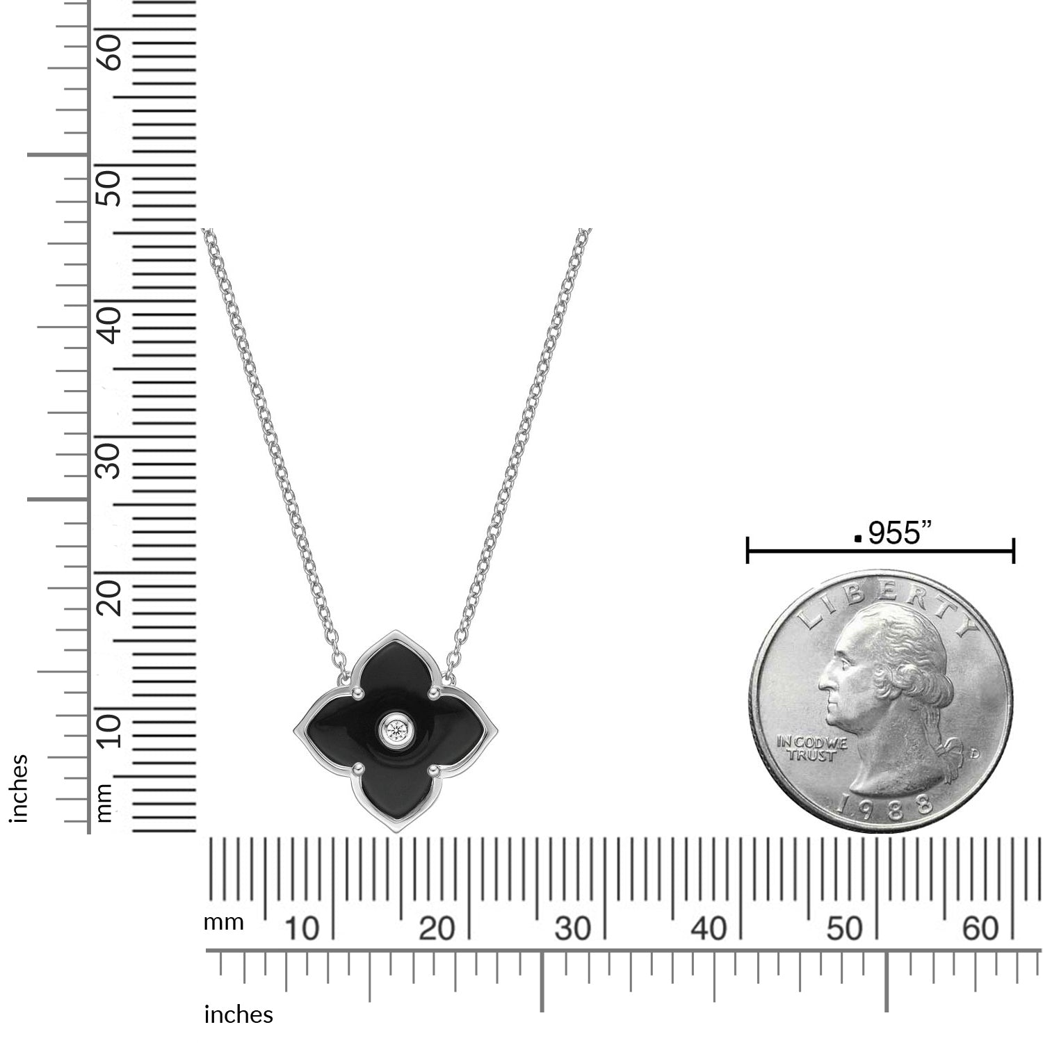 Flora Noir Black Onyx Flower Pendant