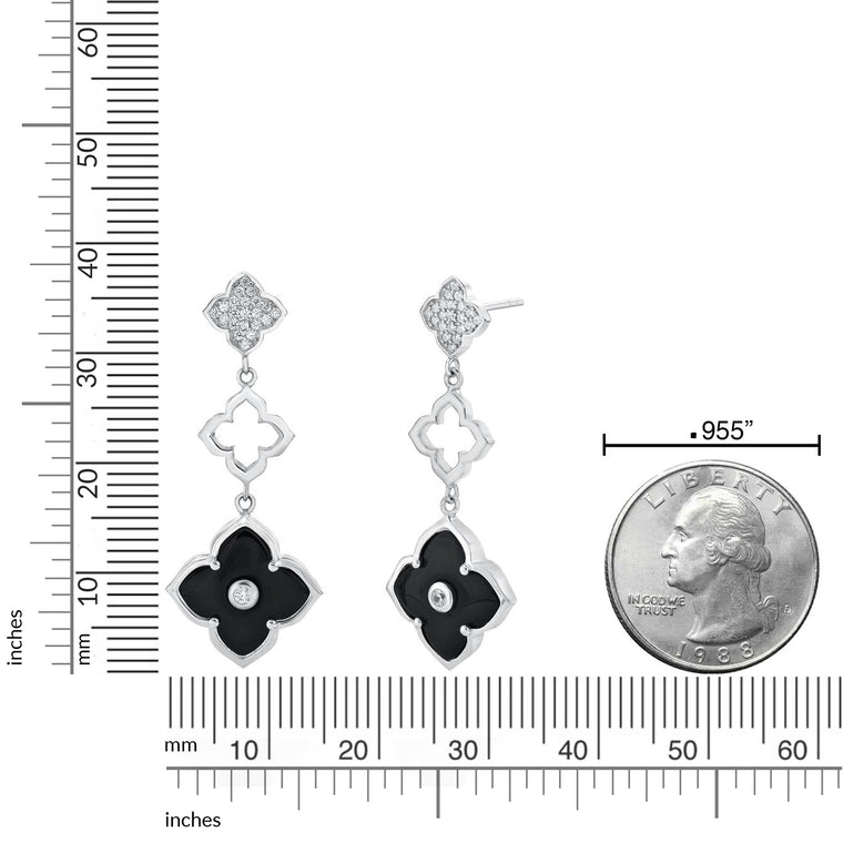 Flora Grand Triple Flower Cubic Zirconia Drop Earrings