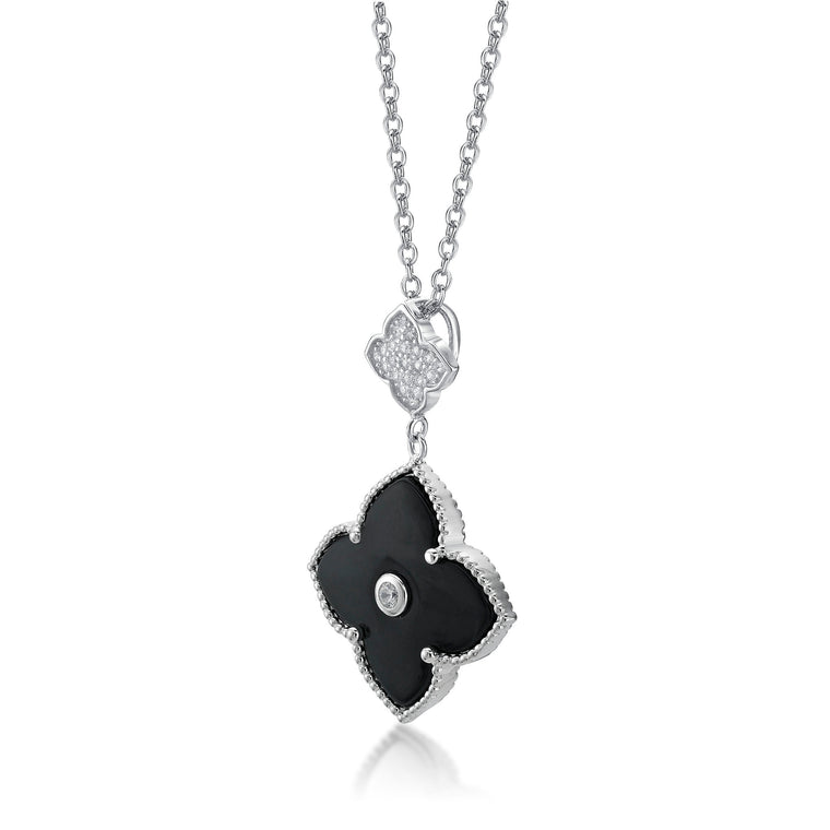 Flora Classic Double Flower Pendant Necklace