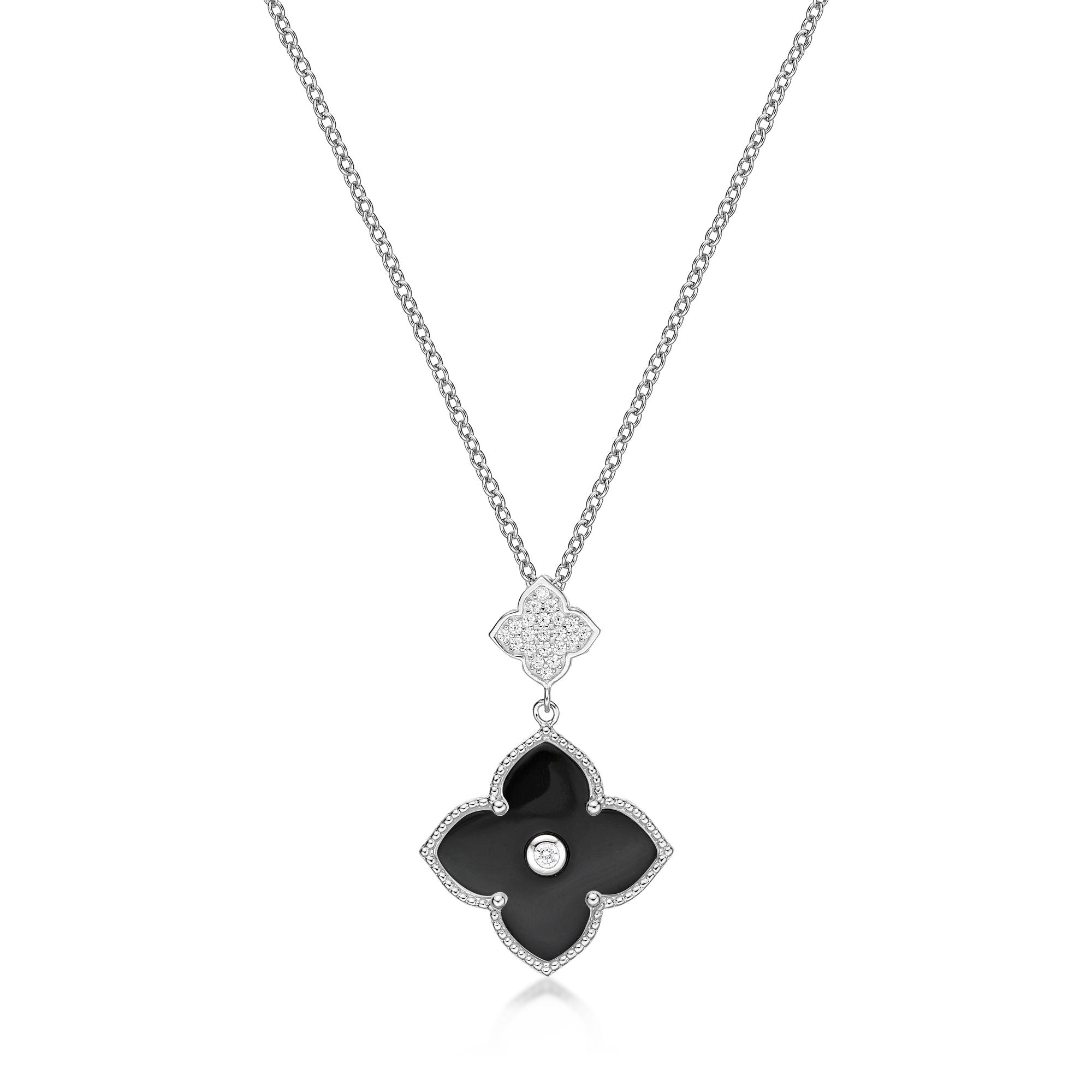 Flora Classic Double Flower Pendant Necklace