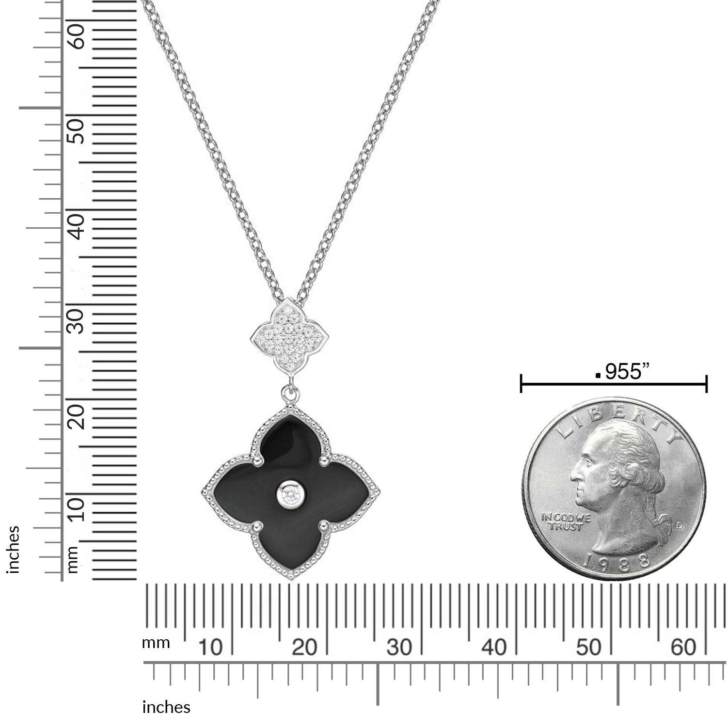 Flora Classic Double Flower Pendant Necklace