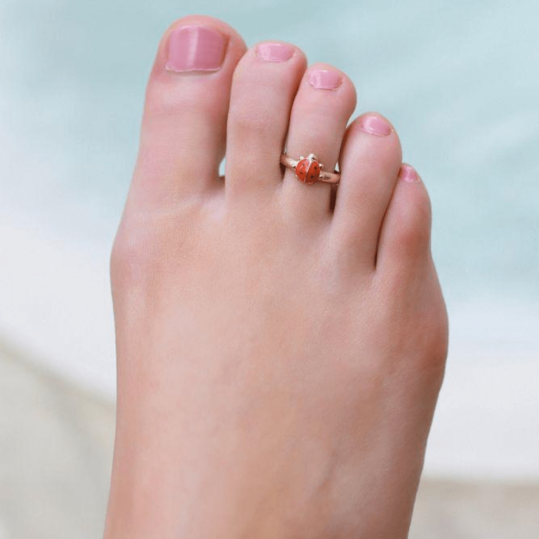 Ladybug Adjustable Toe Ring