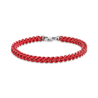 Medium Bracelet in Red Acrylic Coated Stainless Steel