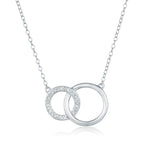 925 Sterling Silver Interlocking Diamond Necklace