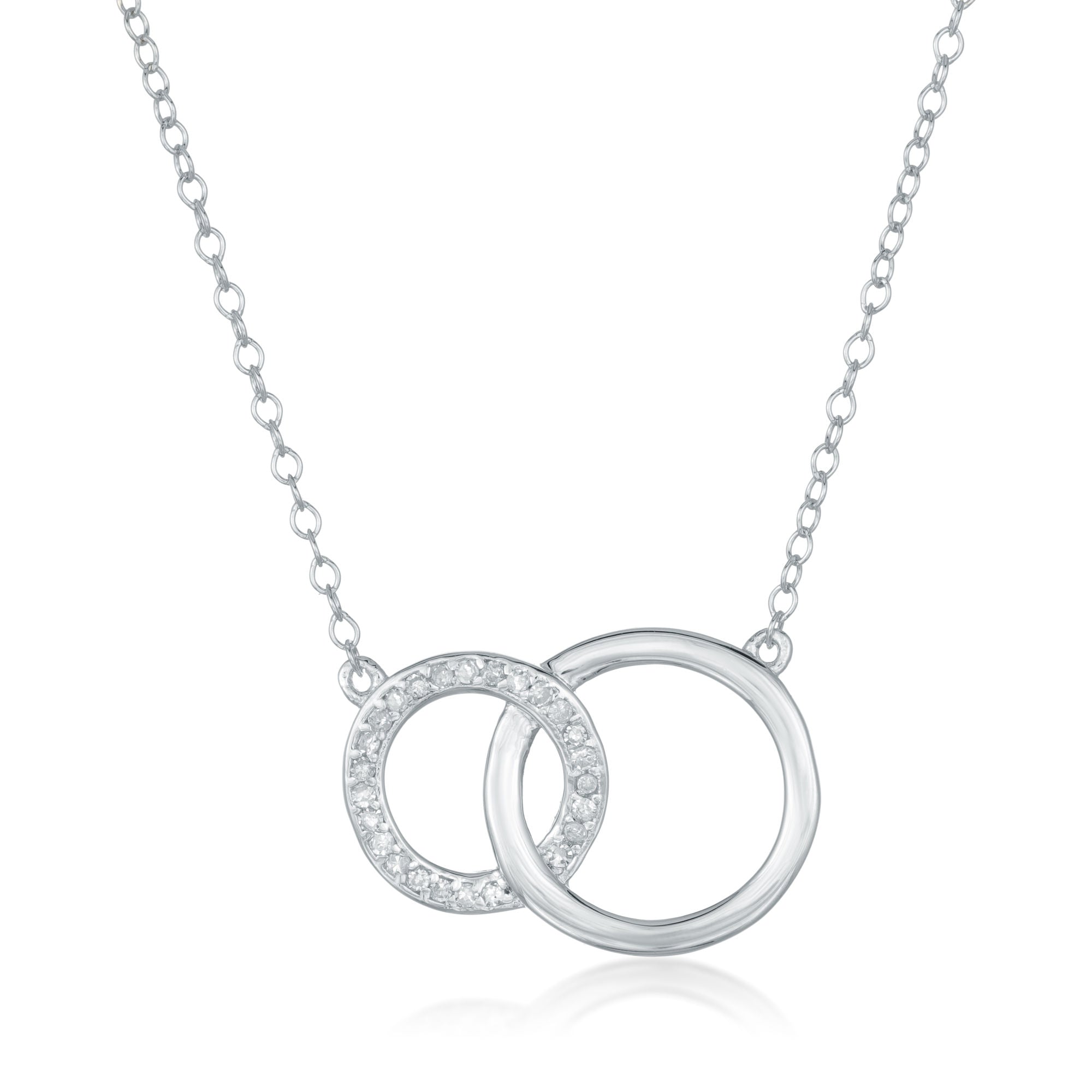 925 Sterling Silver Interlocking Diamond Necklace
