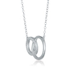 925 Sterling Silver Interlocking Diamond Necklace
