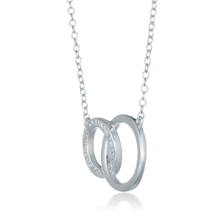 Interlocking Cirlces Pendant in Sterling Silver