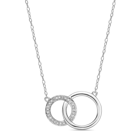 925 Sterling Silver Interlocking Diamond Necklace