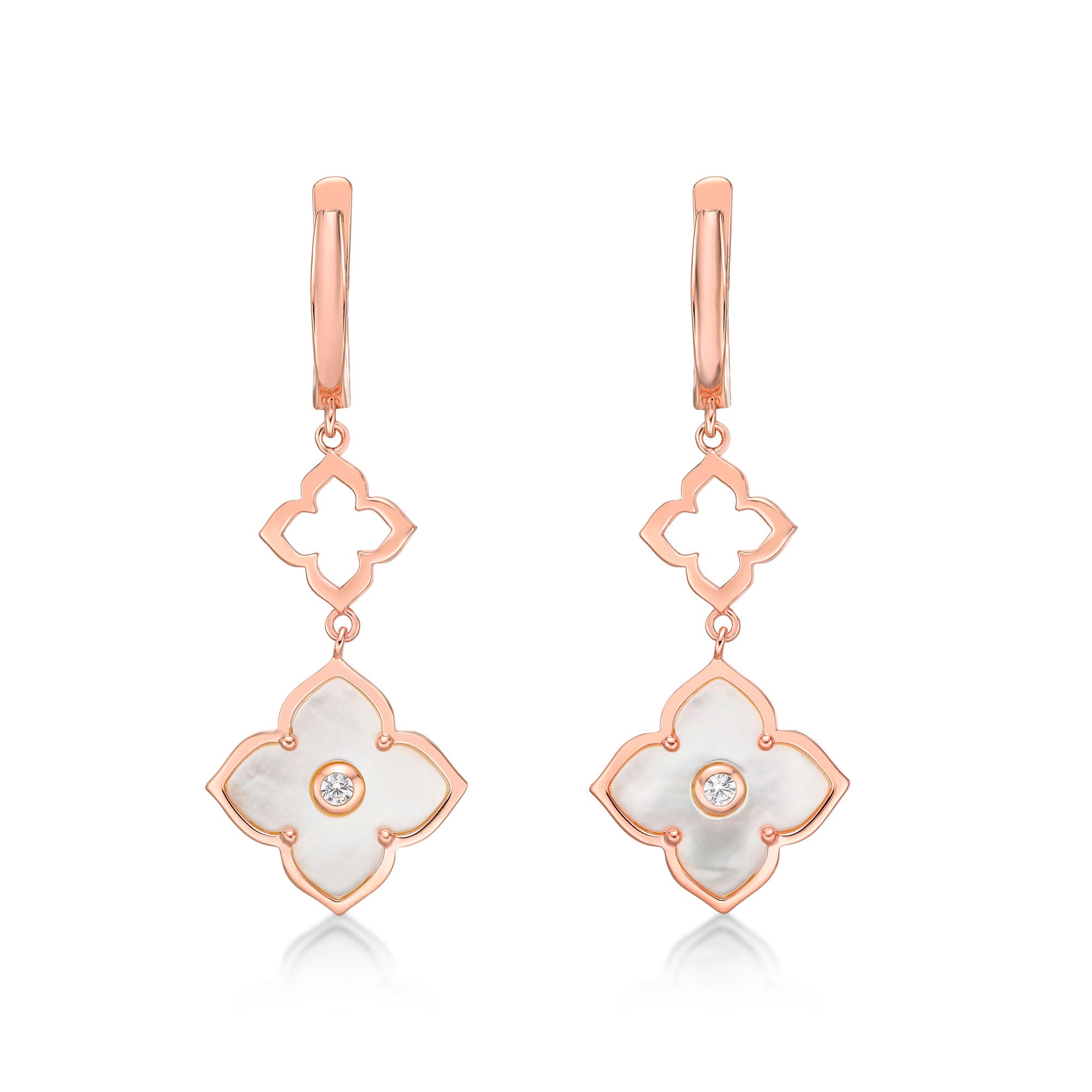 Flora Classic Double Flower Drop Earrings