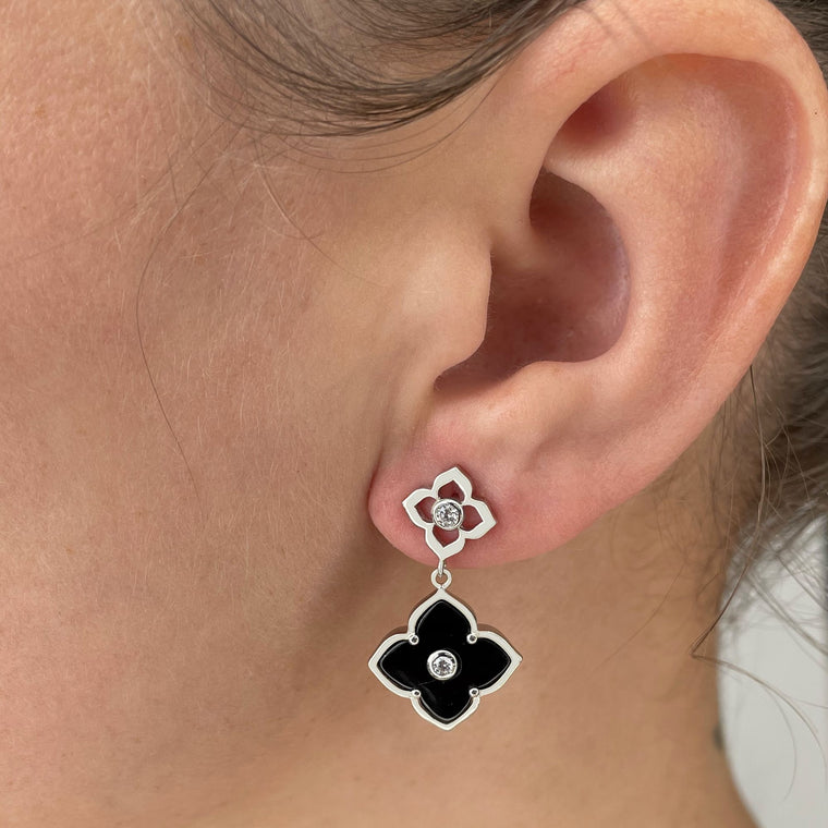 Flora Classic Double Flower Drop Earrings