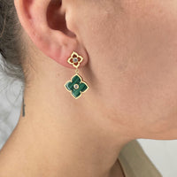 Flora Classic Double Flower Drop Earrings