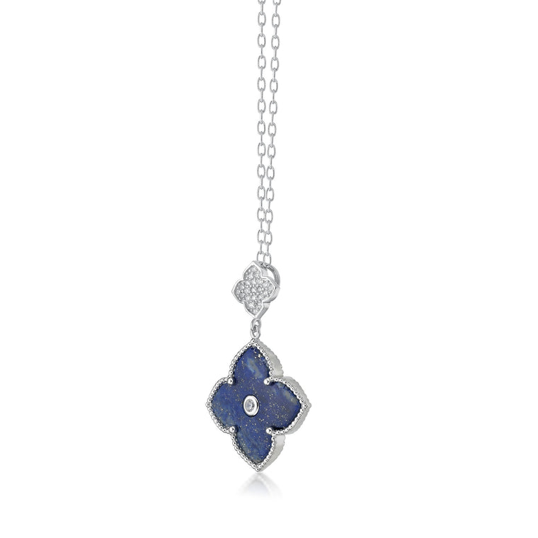 Flora Classic Double Flower Pendant Necklace