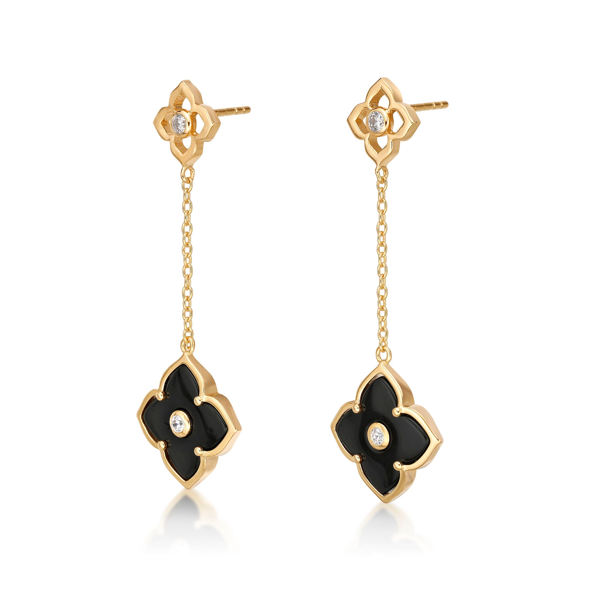 Flora Grand Double Flower Drop Earrings