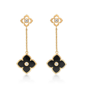Flora Grand Double Flower Drop Earrings