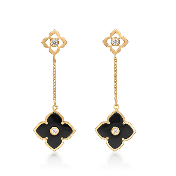 Flora Grand Double Flower Drop Earrings