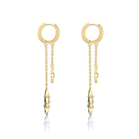 Flora Grand Double Flower Drop Huggie Earrings
