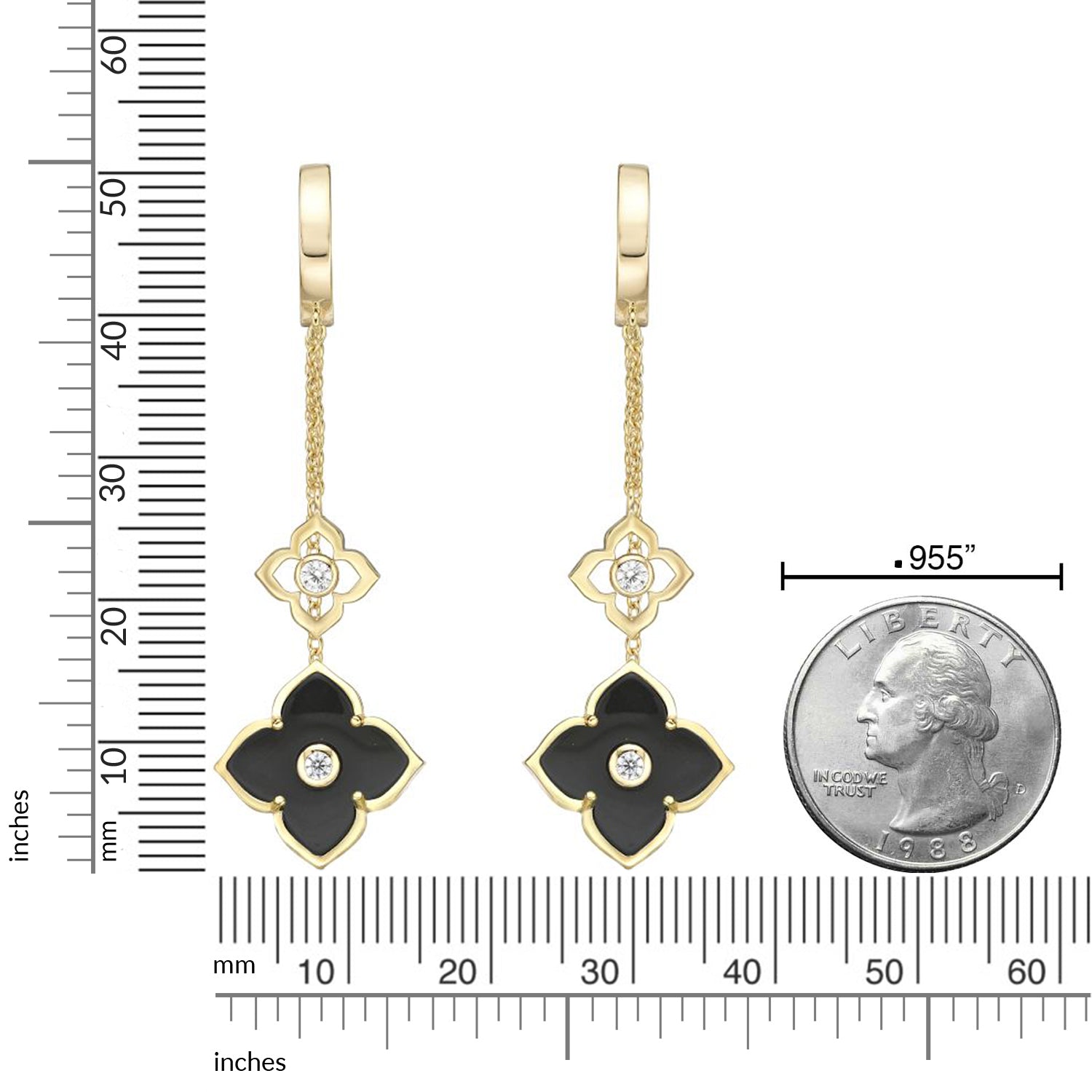 Flora Grand Double Flower Drop Huggie Earrings