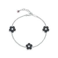 Adjustable Flower Station Bracelet in Sterling Silver