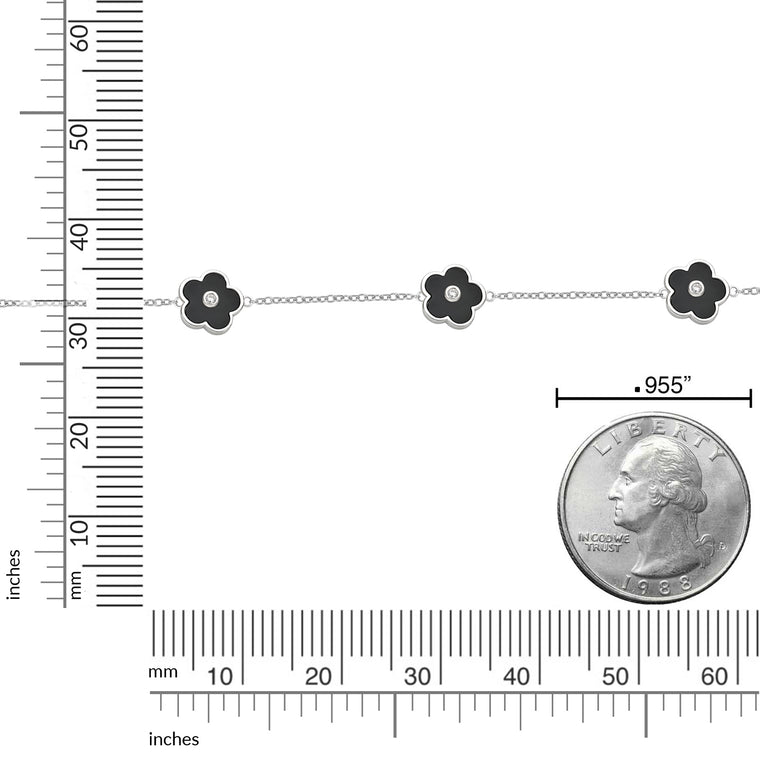 Adjustable Flower Station Bracelet in Sterling Silver