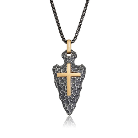 Arrowhead Cross Pendant in Stainless Steel