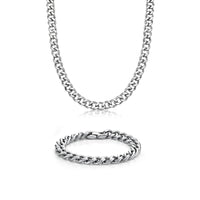 Thick Curb Chain Gift Set in Stainless Steel, 20"