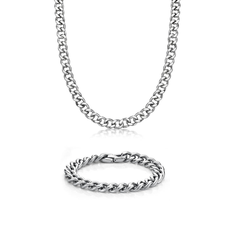 Thick Curb Chain Gift Set in Stainless Steel, 20"