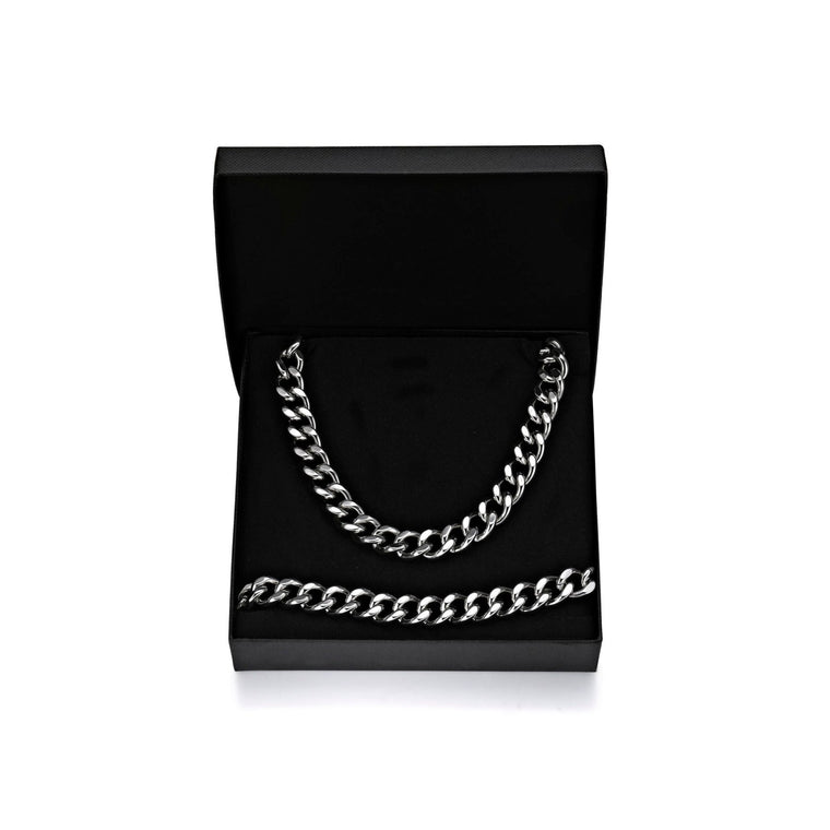 Thick Curb Chain Gift Set in Stainless Steel, 20"