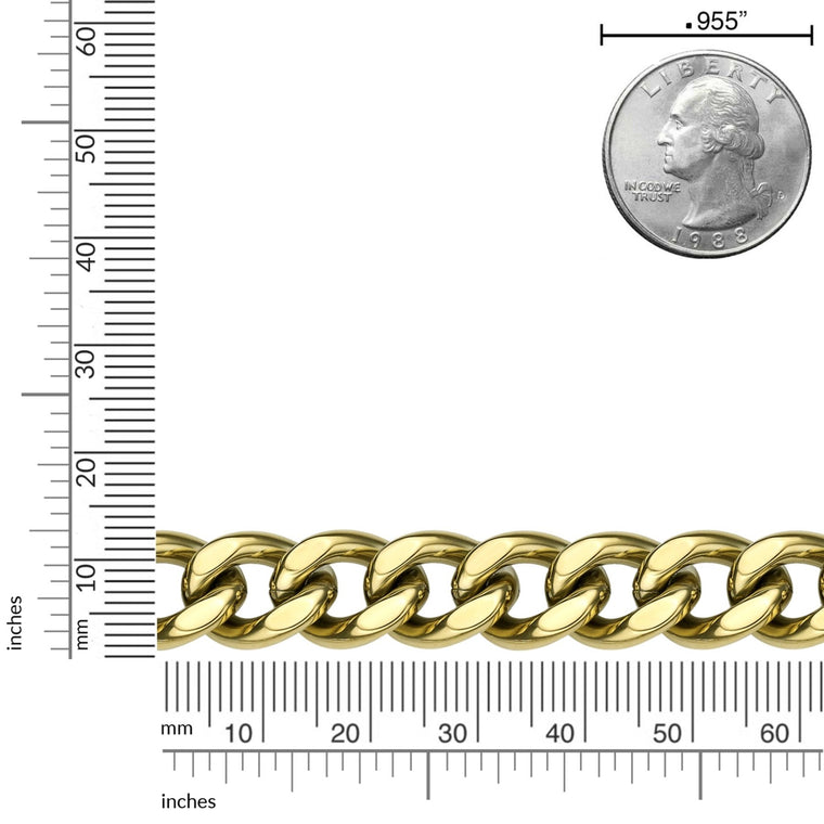 Thick Curb Chain Gift Set in Gold Ion Plated Stainless Steel, 20"