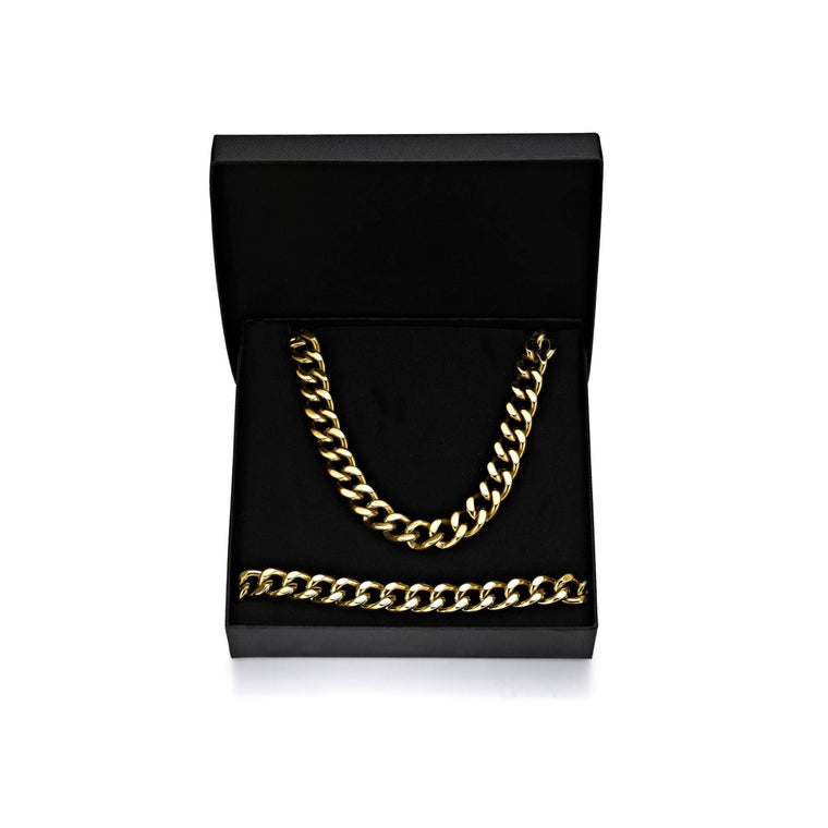 Thick Curb Chain Gift Set in Gold Ion Plated Stainless Steel, 20"