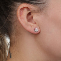 Snowflake Stud Earring in Sterling Silver