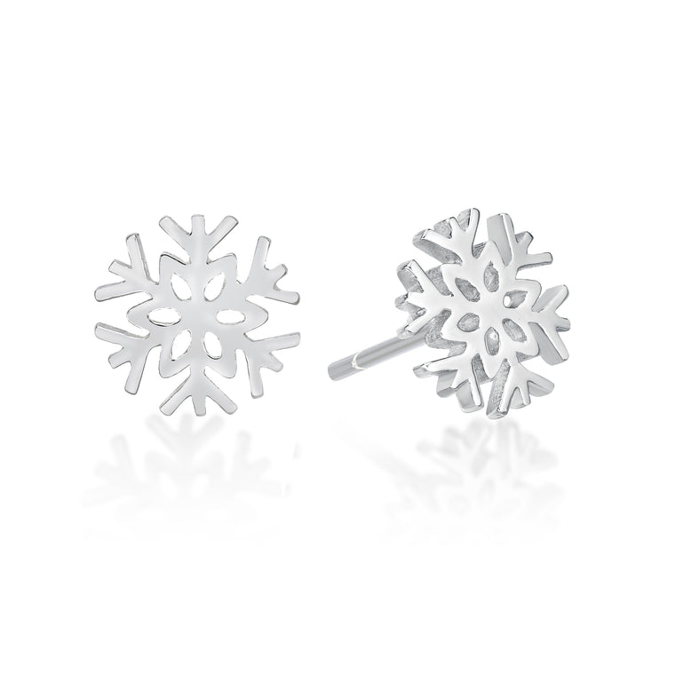 Snowflake Stud Earring in Sterling Silver