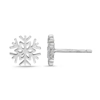 Snowflake Stud Earring in Sterling Silver