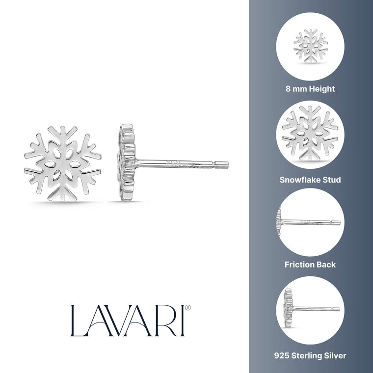 Snowflake Stud Earring in Sterling Silver