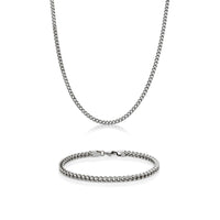 Thin Foxtail Chain Gift Set in Stainless Steel, 20"