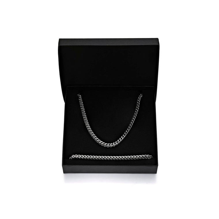 Thin Foxtail Chain Gift Set in Stainless Steel, 20"