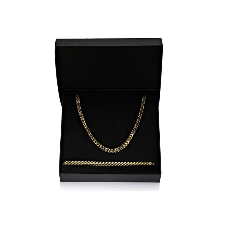 Thin Foxtail Chain Gift Set in Gold Ion Plated Stainless Steel, 22"